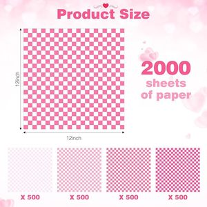 Papel encerado Resistente a la grasa <span class=keywords><strong>Delicatessen</strong></span> Envoltura Hojas de papel para alimentos Revestimiento de <span class=keywords><strong>cesta</strong></span> de alimentos a cuadros para cocina Fiesta de Navidad - Product Image 6