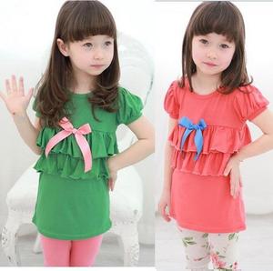 Wholesale Children Clothing Summer Casual Indian Short Sleeve Dress With Bow for Kids Girl From China Manufacturer - Product Image 1