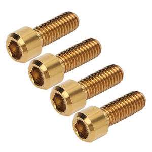 RISK Set di 4 Viti per Freni <span class=keywords><strong>Bici</strong></span> da Montagna in Lega di Titanio M6 16mm, Bullone di Fissaggio per Freni a Disco, Accessorio <span class=keywords><strong>Bici</strong></span> Dorato - Product Image 3