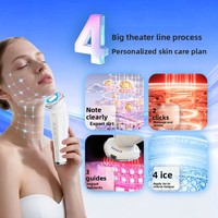 Nouveau masseur facial à vibrations chaudes et froides pour la maison avec microcourant liftant et raffermissant, appareil de rajeunissement de la peau à LED 7 couleurs