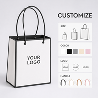 Sacs cadeaux d'entreprise en papier kraft recyclable avec poignées longues pour événements de marque, cadeaux clients et emballages en gros