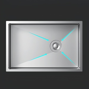 Fregaderos de Cocina Modernos de Acero Inoxidable Hechos a Mano de Alta Calidad, de un Solo Tazón, con Diseño de Cascada, para Hogares Elegantes, Gran Venta - Product Image 4