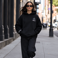 Hoodie Logo Kustom Berkualitas Tinggi Bahan Tebal 380GSM OEM MOQ Rendah Ukuran Besar Model Kotak Sweatshirt Cetak