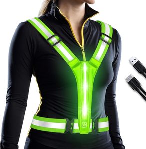 Gilets réfléchissants rouge/vert/orange/rose/jaune/bleu avec feux clignotants <span class=keywords><strong>Gilet</strong></span> de course réfléchissant LED de <span class=keywords><strong>sécurité</strong></span> haute visibilité - Product Image 1
