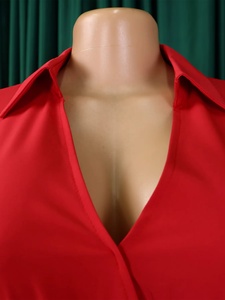 Đầm công sở nữ thanh lịch, kiểu dáng thường ngày, size lớn, cổ chữ V, tay dài, có dây lưng, trang phục chuyên nghiệp - Product Image 5