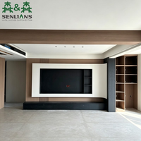 Support TV LED en bois moderne, personnalisable, écologique et réglable avec rangement pour chambre d'hôtel, salon - Convient aux téléviseurs de 65 pouces