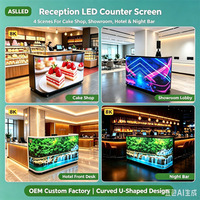 Écran LED incurvé pour comptoir d'accueil, panneau vidéo mural mobile autonome 4K HDR10 pour hall d'hôtel, réception et salle d'exposition