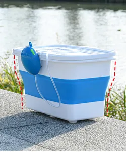 Seau de rangement pliable multifonctions, seau de pêche en Silicone, pour salle de bains, vente en gros, 13l