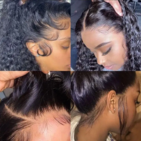 Perruques en cheveux humains péruviens bouclés crépus en gros, perruque Lace Front vierge avec cuticules alignées, dentelle HD sans colle pour femmes noires