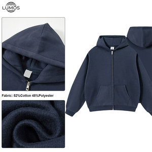 <span class=keywords><strong>Ensemble</strong></span> de survêtement personnalisé avec logo, couleur unie, double fermeture éclair, vente en gros, pull ample et pantalon de survêtement pour <span class=keywords><strong>homme</strong></span>, <span class=keywords><strong>ensemble</strong></span> 2 pièces doublé polaire - Product Image 3