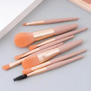 8Pcs Professional Makeup Brushes Set Cosmetic Powder Eye Shadow With Matte Plastic Handle With PU Bag