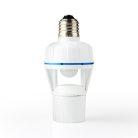 Base de Lámpara LED E27 con Sensor de Movimiento PIR, Portalámparas de Plástico