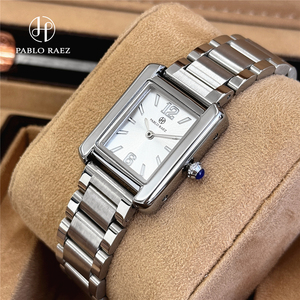 Orologio al Quarzo Quadrato Elegante e alla Moda Pablo Raez con Cinturino in Acciaio di Alta Qualità, Stile Business e Resistenza <span class=keywords><strong>all</strong></span>'<span class=keywords><strong>Acqua</strong></span> - Product Image 1