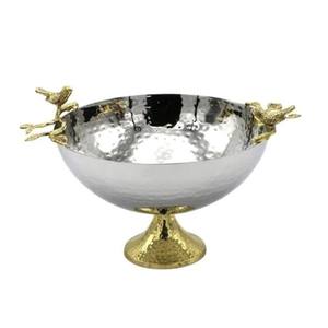 Cuenco plateado de forma redonda de Metal de aluminio, cuenco decorativo de acento para el hogar moderno de estilo elegante - Product Image 2