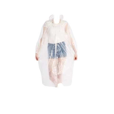 Pack 10 Waterproof Disposable Rain Ponchos Fashionable PE Material Custom Logo Quick Dry for Hiking Camping Rainy Days
