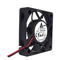Ventilateurs axiaux industriels électriques Delta EFB0512HA, 12 V, 50*50*10 mm, 11,4 CFM, 30 dBA, roulements à billes, pales en plastique