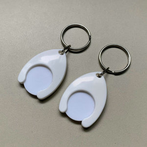 <b>Custom</b> Raindrop Trolley Coin <b>Keychains</b> - Promotional Shopping Cart Tokens - Product Image 3