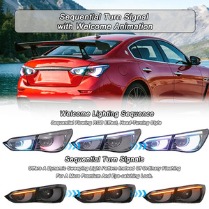 Luz Trasera RGB SINDAR para Infiniti Q50 Q50s 2013-2017 para Nissan Skyline V37 2014-2024 Estilo Marrón Transparente y Electrochapado - Product Image 2