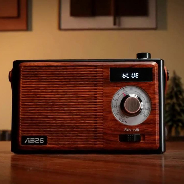Upgraded FM AM Radio 5.4 Retro FM Knob 1500mah Battery Classic Retro Tunning Wireless HiFi Speaker
