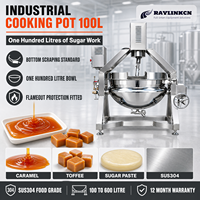 Confiserie Cuve de Cuisson pour Confitures et Sauces 100L SUS304 Raclage du Fond Anti-Brûlure Lame PTFE Caramel Caramélisation