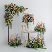 A-2056 Décoration de table de mariage de luxe personnalisée, verdure automnale, fleurs artificielles, chemin de table, boule de fleurs en soie, centre de table