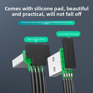 Cable <span class=keywords><strong>USB</strong></span> a Tipo-<span class=keywords><strong>C</strong></span> de Silicona Flexible en Forma de Codo - Cable de Transferencia de Datos DIY con Conductor de Cobre - Product Image 3