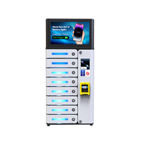 Y2 Power MIA Premium Pro, Casillero Inteligente de Carga para Teléfonos Móviles de 8 Compartimentos, Multivoltaje, Montaje en Pared o Suelo, Compatible con Tarjetas de Crédito, Pantalla Publicitaria