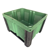 Caisses en plastique empilables pour chariot élévateur réutilisable rectangulaire ventilé robuste pour l'agriculture fruits légumes