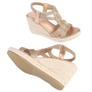 Sandales compensées femme à bout ouvert, semelle en paille, doublure PU, fermeture à boucle, style bohème confortable pour l'été - Product Image 5