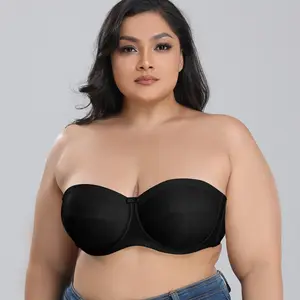 थोक अल्ट्रा-पतली गैर पर्ची strapless ब्रा प्लस आकार ब्रा टच छाती अंडरवियर गर्मियों सभी-मैच बड़ा स्तनों छोटे ब्रा DEFG कप