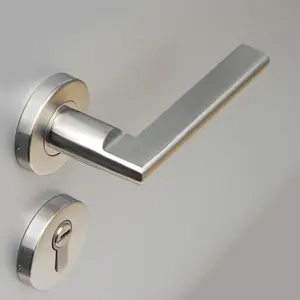 Chất Lượng Tốt Thép Không Gỉ Hai Mặt Ống Lever Door Handle Căn Hộ Thương Mại Lever Handle On Rose