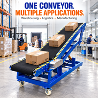 Convoyeur mobile de chargement et de déchargement avec bande PVC antidérapante pour camions, conteneurs et quais de chargement