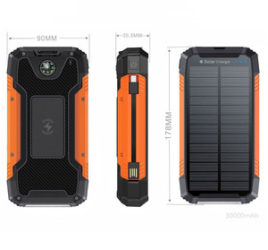 Power Bank Solare Wireless Innovativo 2023 da 30000mAh Impermeabile con Luce LED e Cavi Integrati - Product Image 6