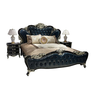 Ensemble de Lit en Cuir Français RUI SEN - Lit <span class=keywords><strong>Double</strong></span> King Size Luxe Européen 1,8 Mètre Bois Massif Dossier Moelleux Lit de Mariage pour Chambre à Coucher - Product Image 5