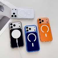 Nouvelle conception de luxe, anti-chute, magnétique, couleur personnalisée, étanche, étui de téléphone portable en TPU + acrylique 2MM pour 14 15 16 17