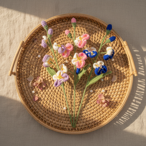 ของขวัญแสนอบอุ่นสำหรับวันแม่ วันครู วันสตรี วันตรุษจีน  ของขวัญรักษ์โลก คุณภาพสูง  ดอกกล้วยไม้ฟาแลนนอปซิส ถักโครเชต์จากฝ้าย - Product Image 1