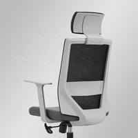 Chaise de bureau à dossier haut, fauteuil moderne en maille, couleur grise, pour bureau