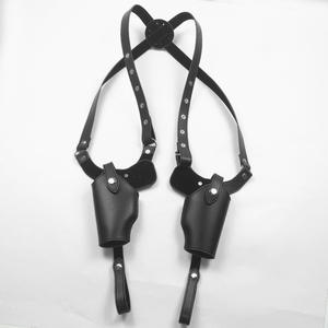 TMH調節可能垂直ヴィンテージショルダーホルスターダブルマガジンポーチ付きPuレザーバックルストラップ隠しキャリー用 - Product Image 4