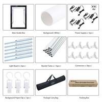 PULUZ Boîte à lumière de studio 200 cm, 6 barres lumineuses, 240W 5500K, pliable, pour photographie sur table, en nylon, prix promotionnel
