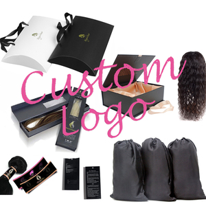 Custom Logo Virgin Hair Bundle Packaging Set Magnetic Packaging Box Pillow Box and Hang Tag/Sticker Hair Bundle Wraps/For Wigs
