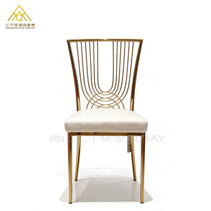 Hotel <b>Chair</b> Stainless Steel Electroplated Gold Stackable Indoor Dining <b>Chair</b> For Hotels Banquets Weddings Restaurants Clubs - Product Image 5