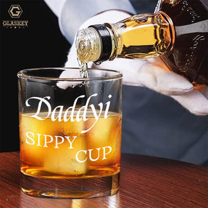 Logo laser personnalisé 12oz verres à whisky en verre à l'ancienne tasse à bec à papa verre à whisky avec boîte en bois <span class=keywords><strong>cadeau</strong></span> drôle pour papa - Product Image 6