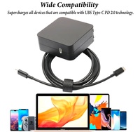 Adaptateur secteur USB C 65W Type C Power PD Wall Charger pour Mac Book Pro, Dell, Lenovo, HP, a Cer et tous les ordinateurs portables ou téléphones intelligents