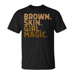 T-shirt promotionnel unisexe noir Brown Skin Girl Magic - Product Image 2