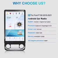Navigation Navihua 16,8 pouces pour Ford F150 F250 2015-2021 Écran tactile Android 13 Lecteur DVD multimédia pour voiture Vidéo de voiture