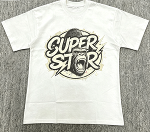 T-shirt in <span class=keywords><strong>cotone</strong></span> ring-spun pesante con stampa astratta a fiamma, oversize, stile Y2K, unisex, per tutti i giorni - Product Image 5