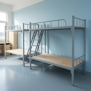 Lits superposés en métal durables au design moderne, garantie de 2 ans, construction de qualité commerciale pour les dortoirs, le personnel, les étudiants - Product Image 2