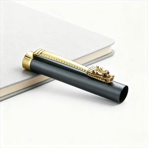 Stylo bille de luxe en métal ajouré Tête de Dragon 0,5 mm, gravure laser, logo personnalisé, signature professionnelle, noir, pour entreprise - Product Image 3