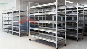 Mobile Multi-layer Hydroponic <b>Rack</b> for Greenhouse Vegetable Cultivation High-Efficiency Space Utilization Maximizes Growing Area - Product Image 6
