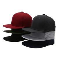 Casquette ajustée perforée au laser imperméable vierge, style hip-hop, 6 panneaux, fermeture snapback – Grande Vente
